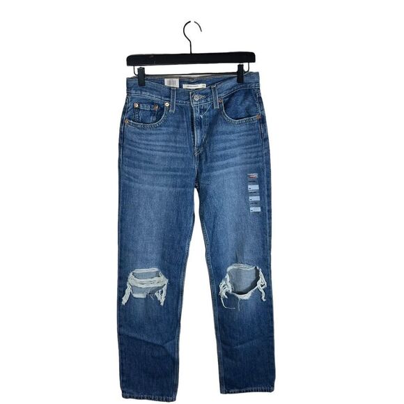 Levi’s Low Pro Mid Rise Heavily Distressed Denim Jeans - Picture 1 of 7
